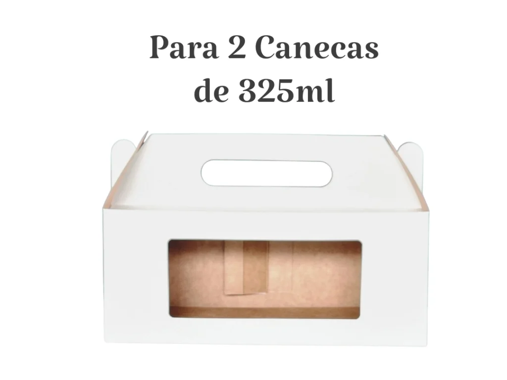 caixa para caneca branca dupla