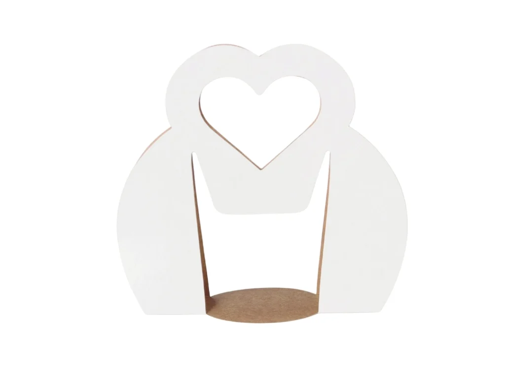 caixa tipo bolsa alça coração