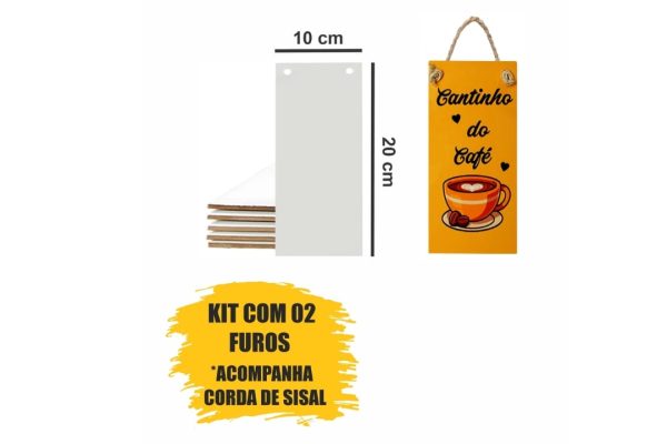 Azulejo 10x20cm Brilho - com 2 furos + sisal