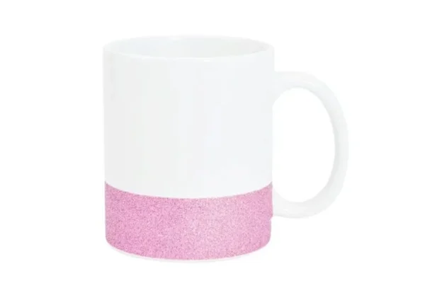 caneca base glitter para sublimação - rosa