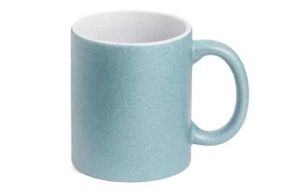 caneca glitter para sublimação - azul
