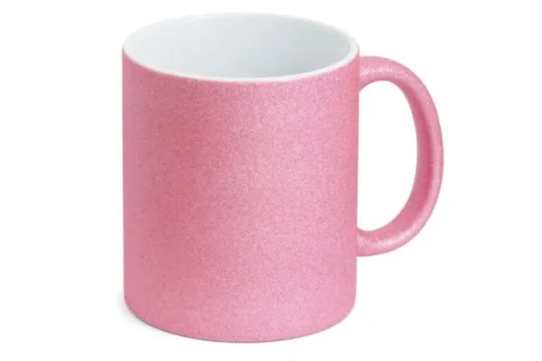 caneca glitter para sublimação - rosa